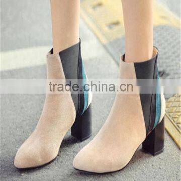 Thick high heel rubber boots women lady gaga heels suede boots