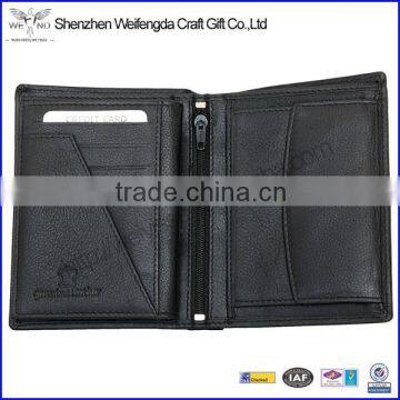 Men's black great quality nappa leather wallet with removable document holder