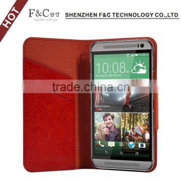 For HTC One M9 wallet pu leather case with card slots