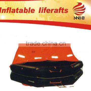 A type liferaft, inflatable boat, throwing over type life raft