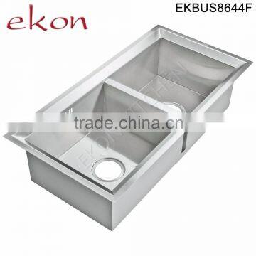 High Quality Double Bowl Handmade Commercial Stainless Steel Sinks