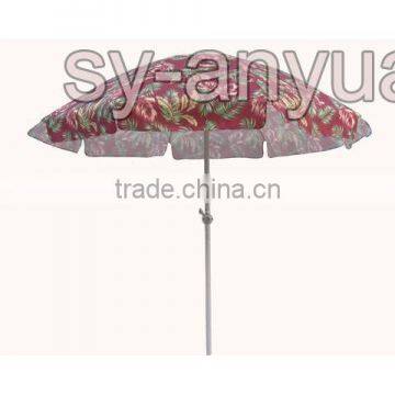 flower printed frozen beach umbrella parasol with crank