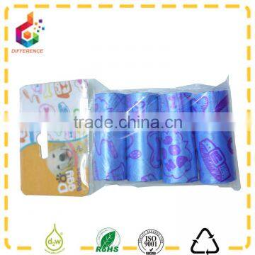 Blue Dog Waste Bag Packed 4 Rolls Used Outdoor for Export