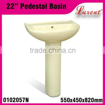 Porcelain middle size Pedestal Basin more colours