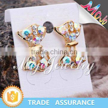 2015 Best Gold Bowknot Charm Earrings Online Wholesale