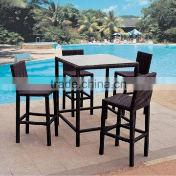 Outdoor rattan garden table and chair