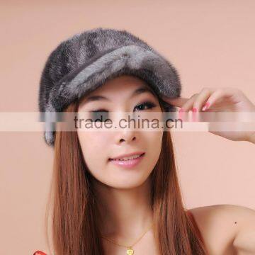 Thick and warm knitted winter mink fur hat for man and woman