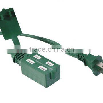 America Extension Cord 3 Outlets With Cover NEMA 1-15P to NEMA 1-15R