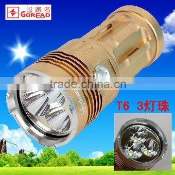 GOREAD Y40 High bright Aluminum rechargeable search flashlight search light 3*XML-T6 search products
