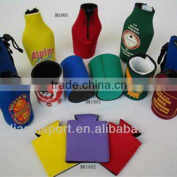 Custom fashionable neoprene bottle holder with shoulder strap