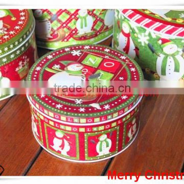 import china products silver/metal tin box/christmas round tin box/Christmas gift boxes