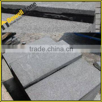 Chinese black stone flamed g684 granite dark driveway tiles