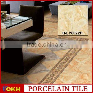 Interior floor tiles, 24x24 Glazed semi polished porcelain tile