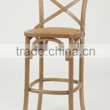 Antique Wooden Armless Bistro Counter Stool/ High chair