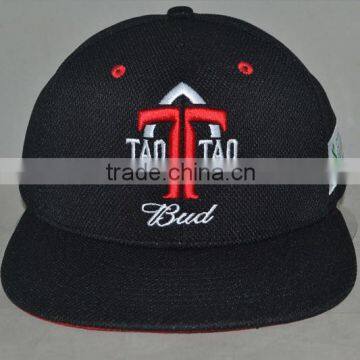 promotional Black color 3D embroidery logo snapback plain hats