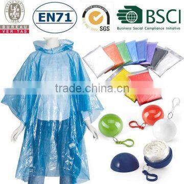 PE Disposable Raincoat/Rain Coat/Rain Jacket/Rain Poncho in Ball                        
                                                Quality Choice