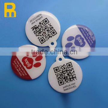 Printing metal Qr code dog tag /pet tag with epoxy