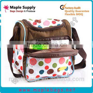 Baby cute diaper bags with color dot printing