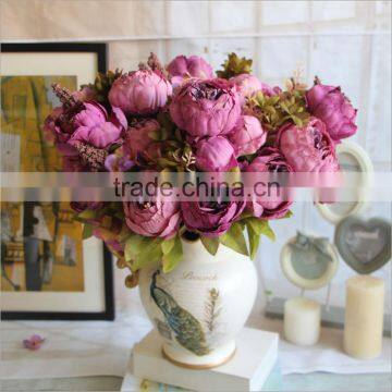 New High Quality Nature Touch Artificial Flowers Wedding Decoration Peony Flower Silk Peony Buoquet