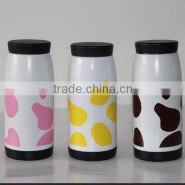 cartoon stainless steel vacuum office cup and straw for wholesale