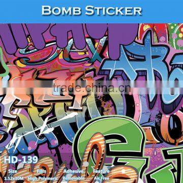 HD-139 Air Bubble Free Wholesale Colorful Auto Wrapping Bomb Car Body Sticker