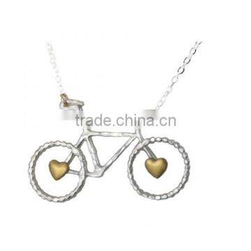 925 Sterling Silver Bicycle Pendant Necklace