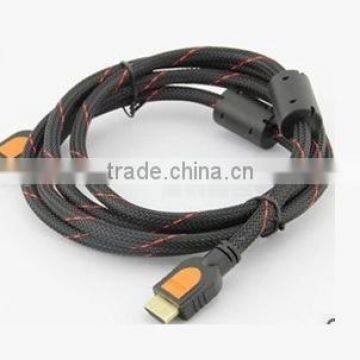 Long customized 1.4v male to male HDMI cable with braiding and magnetic rings