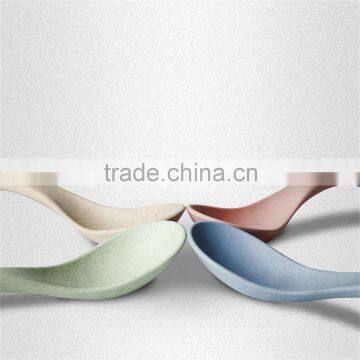 Wheat Straw Plastic Tableware Colorful Spoon Set photo-2