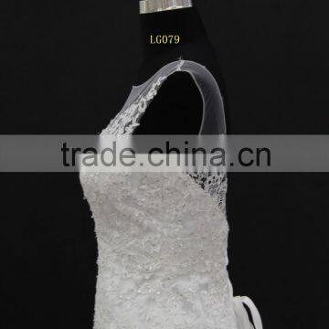 Best Selling Wedding Gown Sexy Low Back Lace up Back Sleeveless Mermaid Wedding Dress photo-5