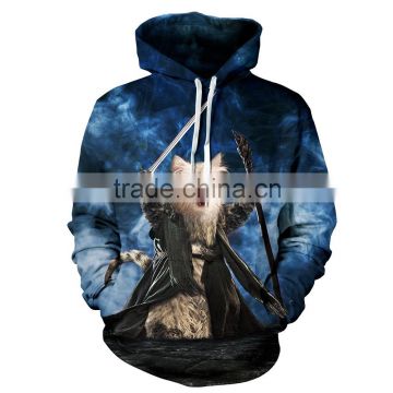 brand cheap men Fashion cat custom 3D printing hoodies