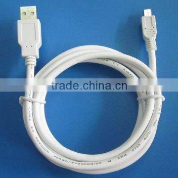 am to mini 5pin white 2.0 usb cable