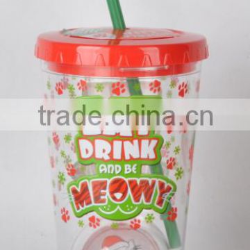 16oz double wall straw cup