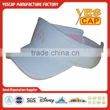 white sun visor caps with cotton material