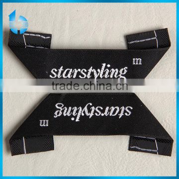 Custom unique triangle folded weaving neck label size label for women's spring suit