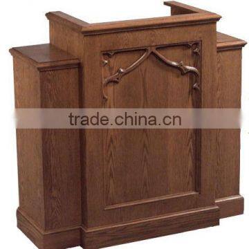 Wing pulpit, podium, lectern,Elmwood church front carved oak PulPit with shelf / Elmwood church furniture / conference room Pulp