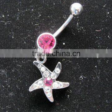 Star Belly Ring with stone