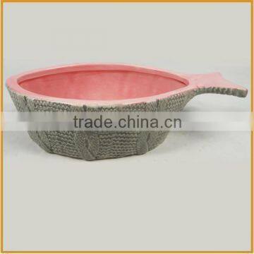 fish shape ceramic pet bowl feeders for dogs and cats