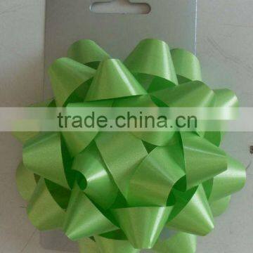 HOT SALE Green Solid Plain Poly Ribbon Star Parcel Bow