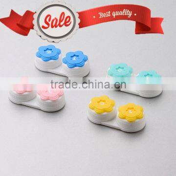 Factory outlet Contact Lens Case, contact lens double box, 3D flower double colors contact lens case