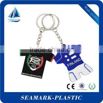 customized design soft pvc 2d sport keychain brand logo emboss