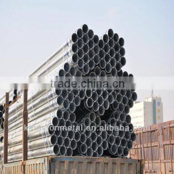 ERW Galvanized Carbon Steel Pipes painted words with plastic cap threated with coupling pipe