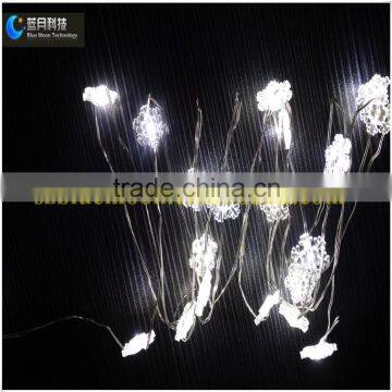 Snowflake Shaped White Color Led Lighting Battery Operated for 2016 Christmas Decoration