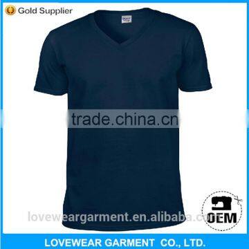 OEM Polyester/Cotton Men's Plain V Neck Short Sleeve T shirts