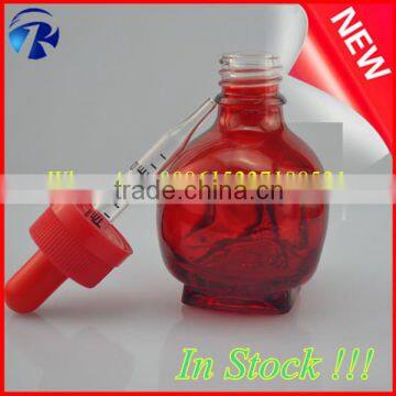 Red Painting 1oz Skull Shape Glass Dropper Bottle for E-liquid in Stock photo-3