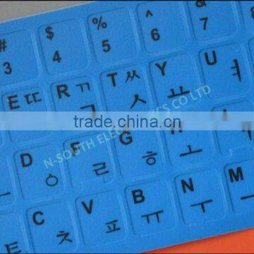 Black Korean letter on blue background stickers on Laptop keyboard Layout