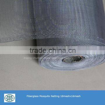 18x16mesh grey and black color fiberglass mosquito mesh
