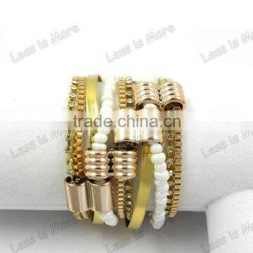 Gold plated metal crystal bracelet set fashion magnetic bracelet