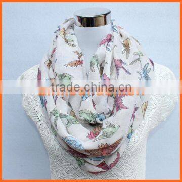 2014 New Swallow birds loop infinity scarf with animal print For Her Women Fashion Accessories