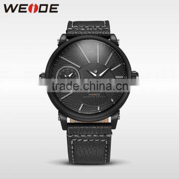 Relogios Masculino 2016 WEIDE New Luxury Leather Watches Men Strap Japan Movt Quartz Watch Stainless Steel Back