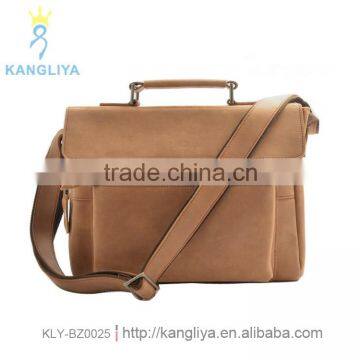 Foreign trade genuine leather man outside pocket quilted tote handbag lots pockets fashion college casual bag wth front pocket